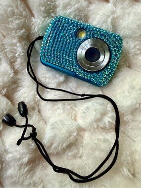 Custom Y2K Bedazzled Waterproof Digital Camera (Incl. New SD Card and Batteries)